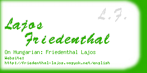 lajos friedenthal business card